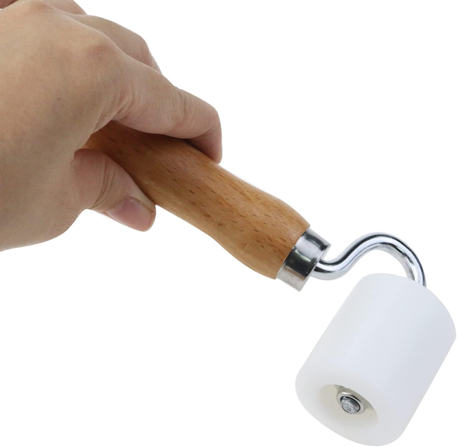 T Tulead Rubber Seam Roller Wallpaper Smoothing Roller Roller Tool 2PCS (External Corner Seam Roller+Flat Wheel Seam Roller)