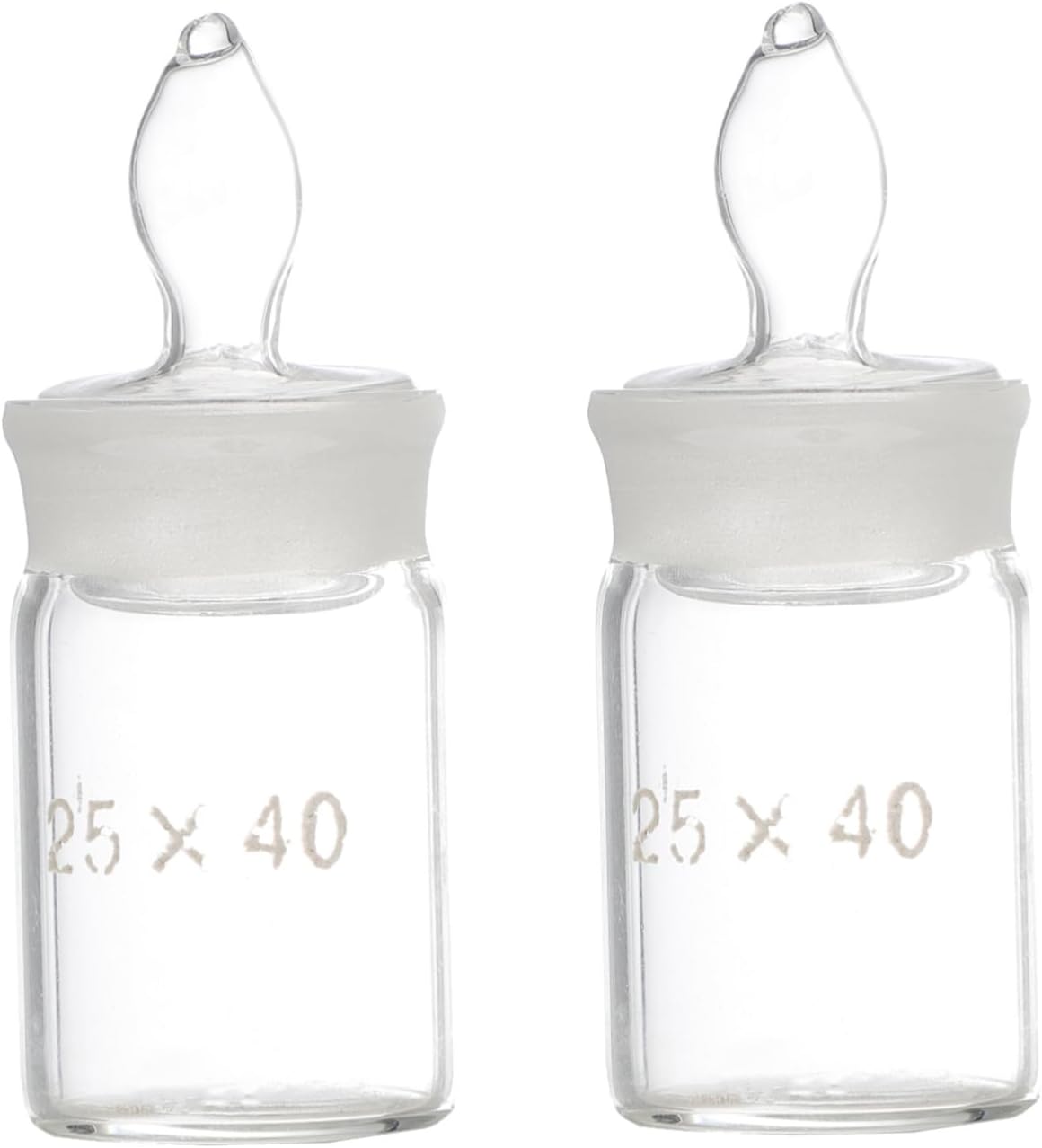 PRETYZOOM 2Pcs Laboratory Glass Weighing Bottle Low Form Specific Gravity Bottle Accurate Measurement Lab Equipment