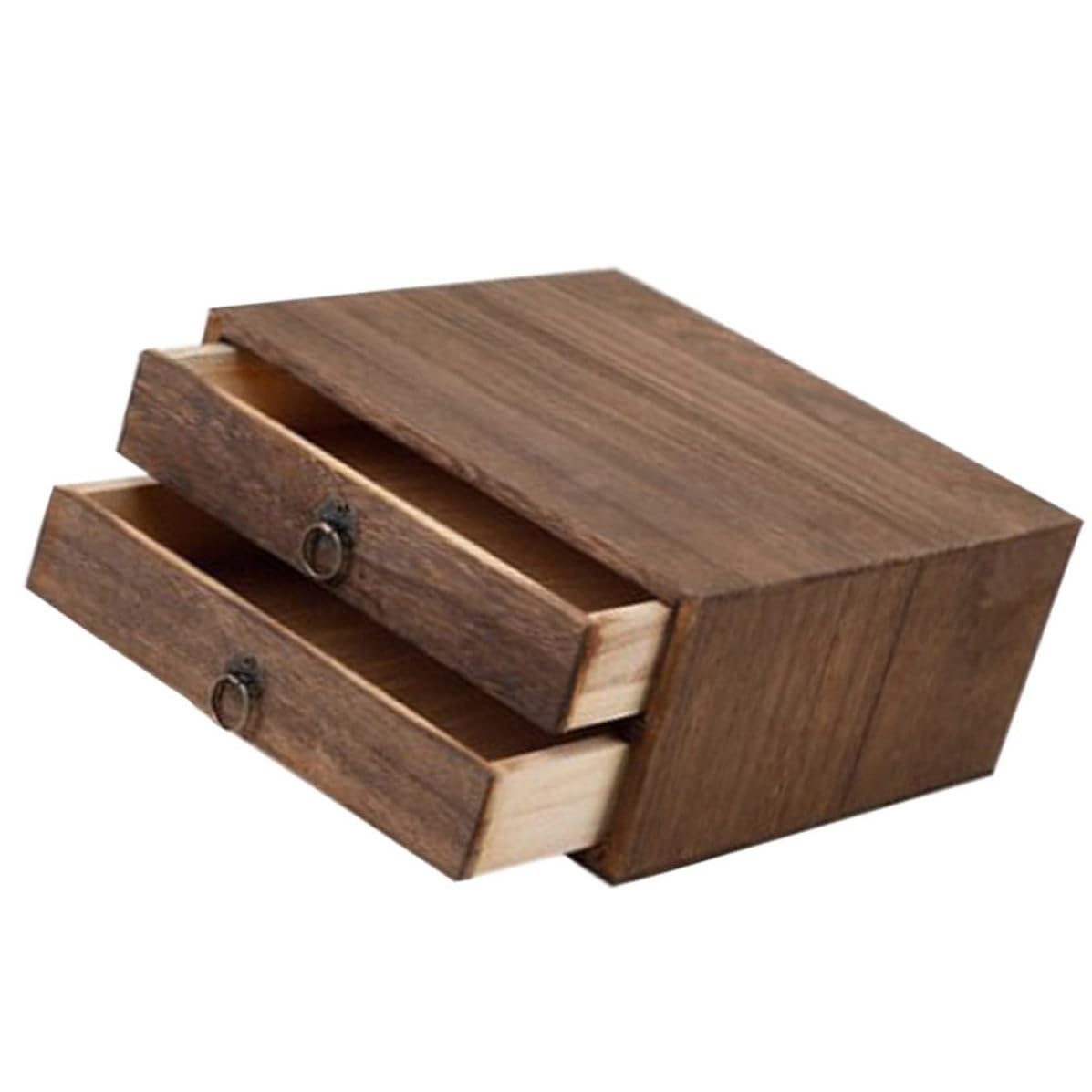 Boîte à thé Pu'er en bois marron à tiroirs vintage multi-couches pour rangement à domicile