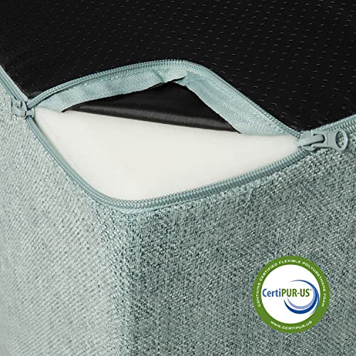 Image of USA Made Pet Steps /Stairs with CertiPUR-US Certified Foam for Dogs & Cats by Best Pet Supplies - Pale Teal, 3-Step (H: 13.5 inch)