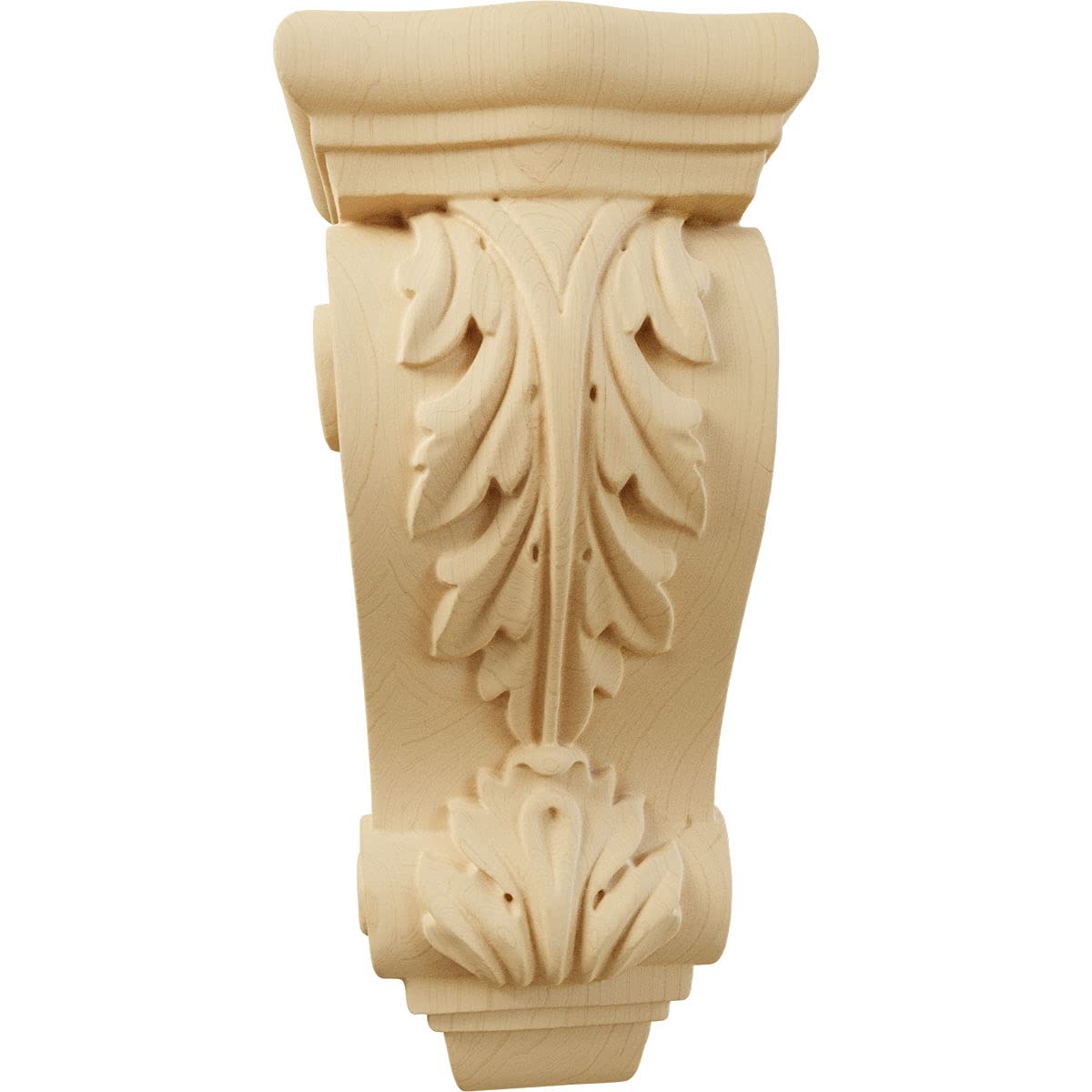 Ekena Millwork COR03X02X07FRAL Small Farmingdale Acanthus Wood Corbels, 3 1/2"W x 2 7/8"D x 7 3/4"H, Alder