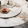 Mesa De Jantar Bright Rock Plate Dining Table Modern Simple Home Small Apartment Round Diner Table(130x130x76cm)