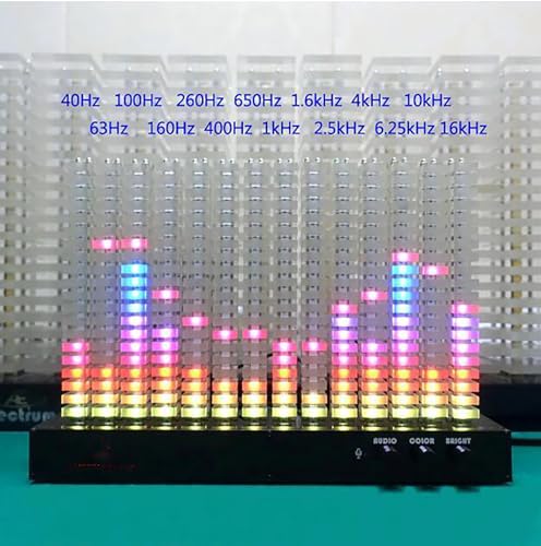 Analizzatore di spettro audio per casa e feste, 14 segmenti di spettro musicale luce, lampada acrilica ad alta sensibilità con immagini ritmiche forti