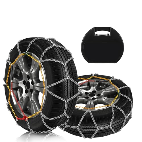 SCITOO KN140 Snow Chains Quick Easy Installation,Tire Traction Chain for Car Pickup Trucks SUV,Adjustable Universal Emergency Thickening Tire Width 235 245 255 265 275(15"16"17"18"19"20")-Set of 2 by SCITOO - Used condition - US$32.61