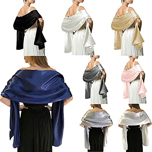 Women Extra Long Satin Bridal Bridesmaid Wedding/Prom/Evening Dresses Shawl/Stole/Wrap/Bolero/Pashminas/Cover Up4