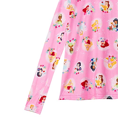 Disney Princess Girls Thermal Underwear Set For Kids 2 Piece Base Layer Shirt And Long John Leggings For Kids Pajamas (Pink, 2T/3T) #TOP3