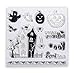 Produktbild Rayher Clear Stamps Halloween, Bogen 102,5 x 97 mm, 13 Motive, klare, transparente Stempel, durchsichtig, Silikonstempel, 50252000