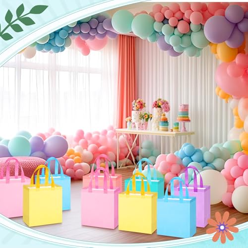 Wesnoy 36 Pcs Pastel Gift Bags with Handles Reusable Non Woven Goodie Bags Bulk, Party Favors Rainbow Color Tote for Women Wedding Birthday Bridal Shower Decorations(Pastel) - Thumbnail 6