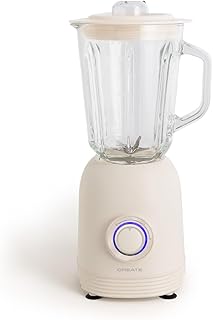 CREATE/BLENDER PULSE 800 / Batidora de jarra de estilo americano blanco roto / 2 velocidades, capacidad 1,5L, sistema de seguridad, cable de 1m, 4 cuchillas de acero inoxidable, 800W