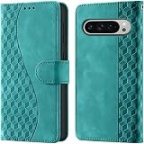 for Google Pixel 9 /10 /11 Pro XL Wallet Case, Turquoise | RFID Blocking, 3 Card Slots & Bill Pocket, Magnetic Closure, Kickstand, PU Leather Flip Wallet Cover for Pixel 10/11 Pro XL