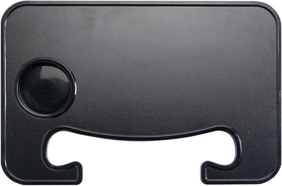 Car Steering Wheel Desk, Multipurpose Adjustable Vehicle Steering Wheel Holder Table, Automotive Interior Table Tray for Eating Drink Work, Universal for SUV RV Truck (Matt Black)