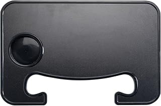 Car Steering Wheel Desk, Multipurpose Adjustable Vehicle Steering Wheel Holder Table, Automotive Interior Table Tray for Eating Drink Work, Universal for SUV RV Truck (Matt Black)