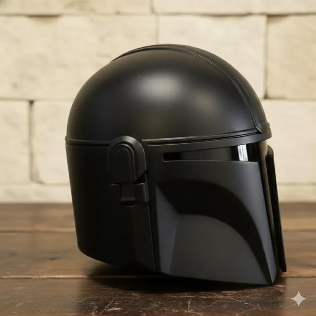 Premium Black Sci-Fi Tactical Cosplay Helmet, Full-Face Fiberglass Armor for Adults, Collectible Display Prop, Costume Accessory
