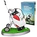 Mini Desktop Golf Bag Pen Holder with Lawn Base and Golf Pens 3-Piece Set of Golf Souvenir Tour Souvenir Novelty Gift for Golfer,Father,Boyfriend (red and white)