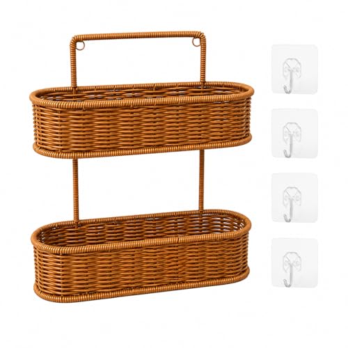 Evancian 2 Tier Wicker Hanging Wall Storage Basket