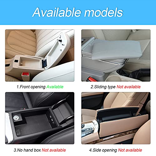 8sanlione Car Leather Center Console Cushion Pad, 11.4"x7.4" Waterproof Armrest Seat Box Cover Fit for Cars, Vehicles, SUVs, Comfort, Car Interior Protection Accessories (Black/Red-2) by 8sanlione - Image 4