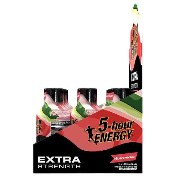 5 Hour Energy Extra Strength Watermelon Shots, 1.93 Fluid Ounce - 216 per case