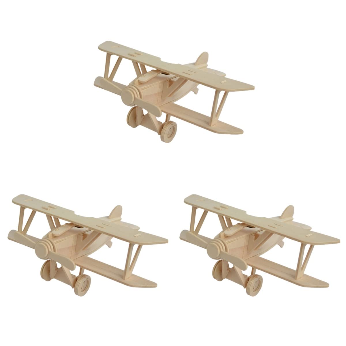 TOYANDONA 3D Wooden Aeroplane Assemble Kit for Kids Educational Plane Model Puzzle Diy Craft Toy for Painting and Creative Play 7.87X8.66X11.81In