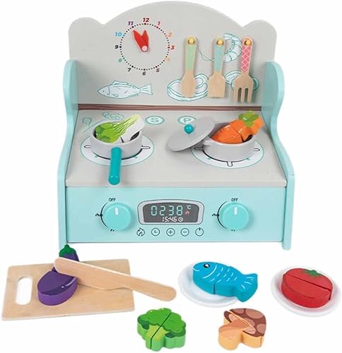 Miniatura 2 de Wooden Play Kitchen Set for Kids, Pretend Play Cooking Toys with Accessories, Preschool Learning Toy, Fine Motor Skills, Birthday Gift for Toddlers-