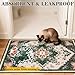 EXPAWLORER Cat Litter Mat, 32”x48” XL Non-Slip Urine Waterproof Litter Trapping Mat Easy to Clean Washable Litter Box Mat for Floor Soft on Kitty Paws, Indoor Food Mats Rug Pads for Bathroom Green