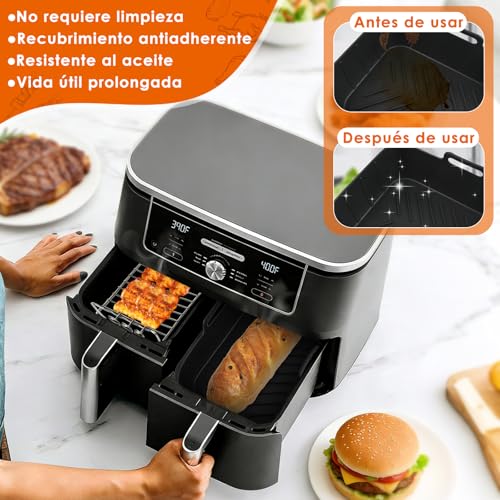 PUTINEI 13 Pezzi Molde Silicona Freidora de Aire,Ninja Moldes Silicona Air Fryer 7.6L-10.4L,Reutilizable Silicona Recipiente Air Fryer,Accesorios Freidora de Aire Para AF500EU AF300EU AF400EU - imagen 4