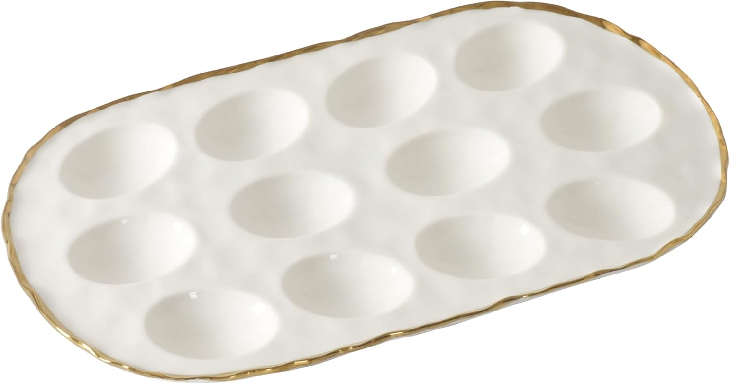 Portofino Oval Deviled Egg Tray, 14.5" x 7.75" x 1"