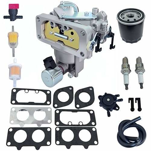 FH641V Carburetor Kit Compatible with Kawasaki FH661V FH680V FH721V FX751V FX850V 22 HP Engine Replace 15004-1010,15004-7024, 15004-0757, 15004-100,with 49065-0724 Oil Filter Fuel pump