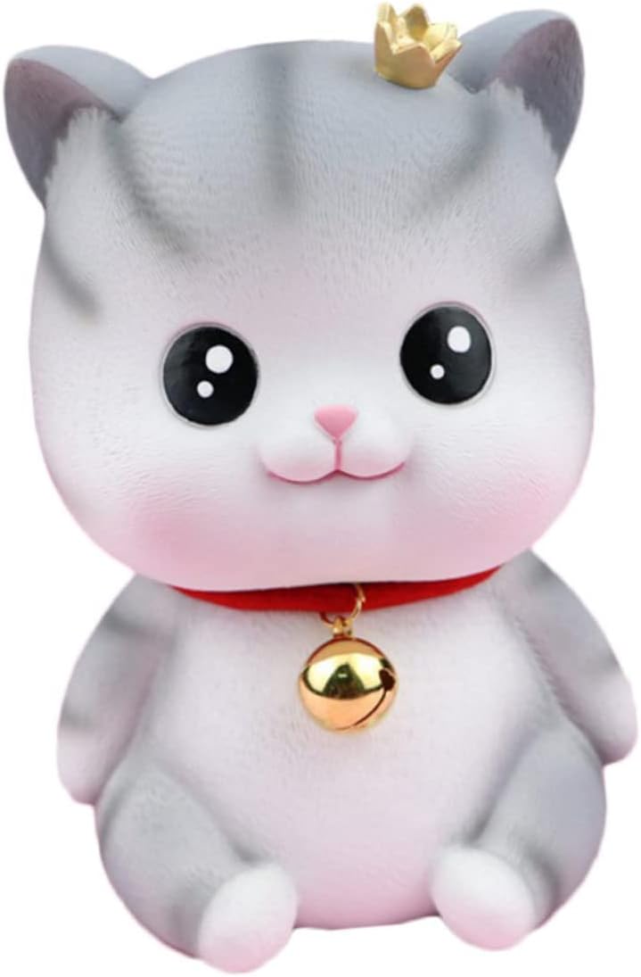 minkissy Cat Piggy Bank Kitten Saving Pot Cartoon Coin Bank Vinyl Money Pot 5.70X4.13X3.81In Desktop Ornament for Kids and Adults Home Office