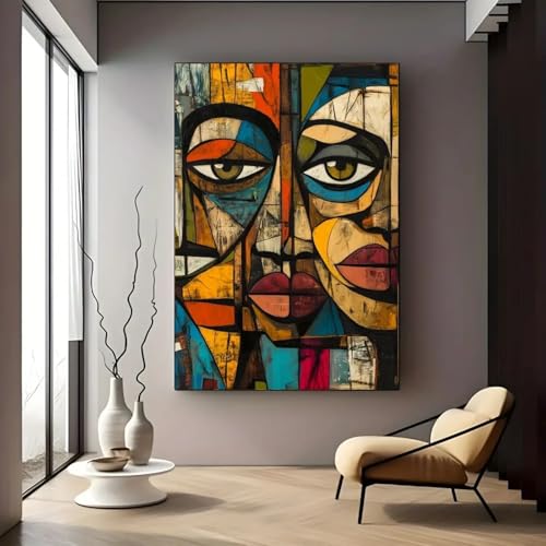 Toile femme sexy art abstrait africain moderne : affiche murale 60x90 encadrée