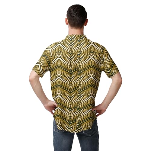 Zubaz Men's Officially Licensed NFL Exclusive Team-Themed Short Sleeve Button Up Shirt for Football Fans and Game Days2