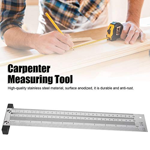 Ultra Precision Marking Ruler, Stainless Steel Metric Version Woodworking Scribing Ruler Gauging Tool High-Precision T Square (12 Inch) #TOP2
