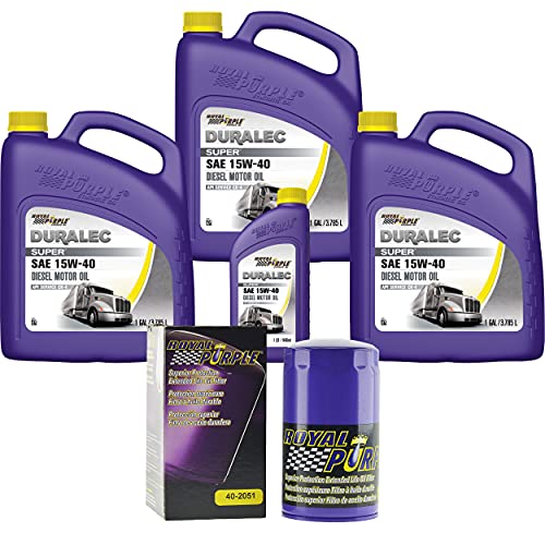 Royal Purple Duralec Super 15W-40 CK/4 Synthetic Diesel Motor Oil - 13 quarts and a Royal Purple 40-2051 Extended Life Premium Oil Filter