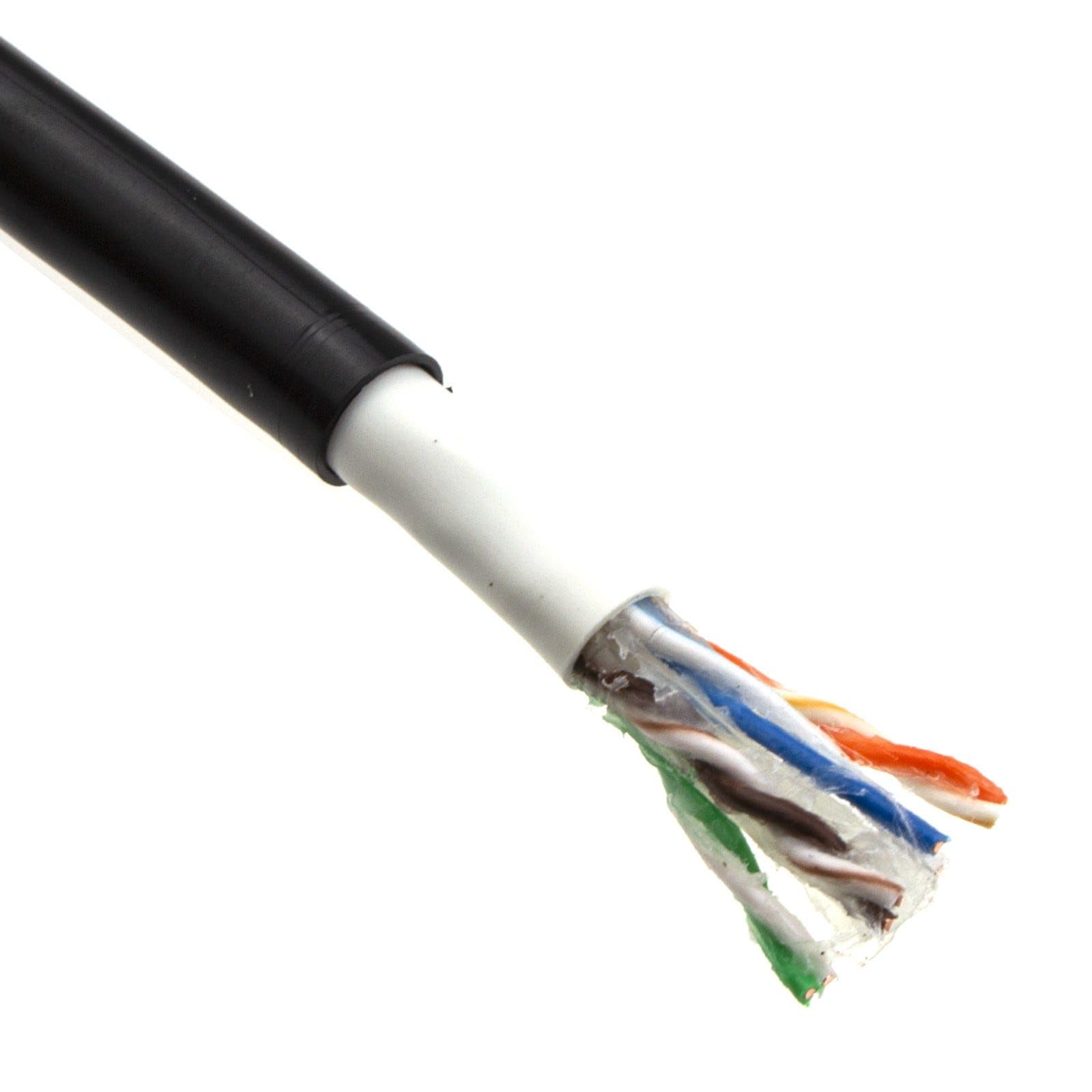 kenable Cable de Red Ethernet CAT6 Exterior Cobre para Enterramiento Directo Relleno de Gel Resistente UV 50m Negro