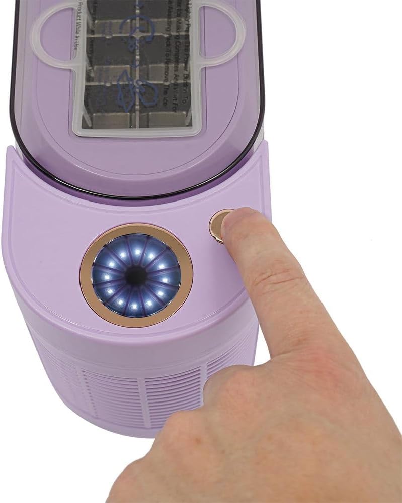 TBQATNTS Compact Ice Maker for Home and Car, 120W Portable Countertop Machine, 8 Cubes in 15 Minutes, Ideal for Travel, Camping, Dormitory, Kitchen, Office Use,Purple