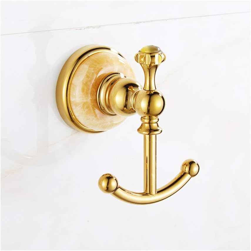 Coat Hooks for Wall Antique Robe Hook Wall Mounted Gold Towel Hook Brass Coat Rack Heavy Duty Hanger Hook, for Hanging Towel Scarves, Coats, Purses and More, Screw Installation,Topaz