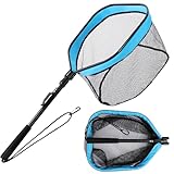 FLISSA Floating Fishing Net, Folding Fish Net for Portablity and Storage, Durable Landing Net for Salmon, Catfish, Bass, Trout Fishing, Great for Fly Fishing, Kayak or or Boat Fishing