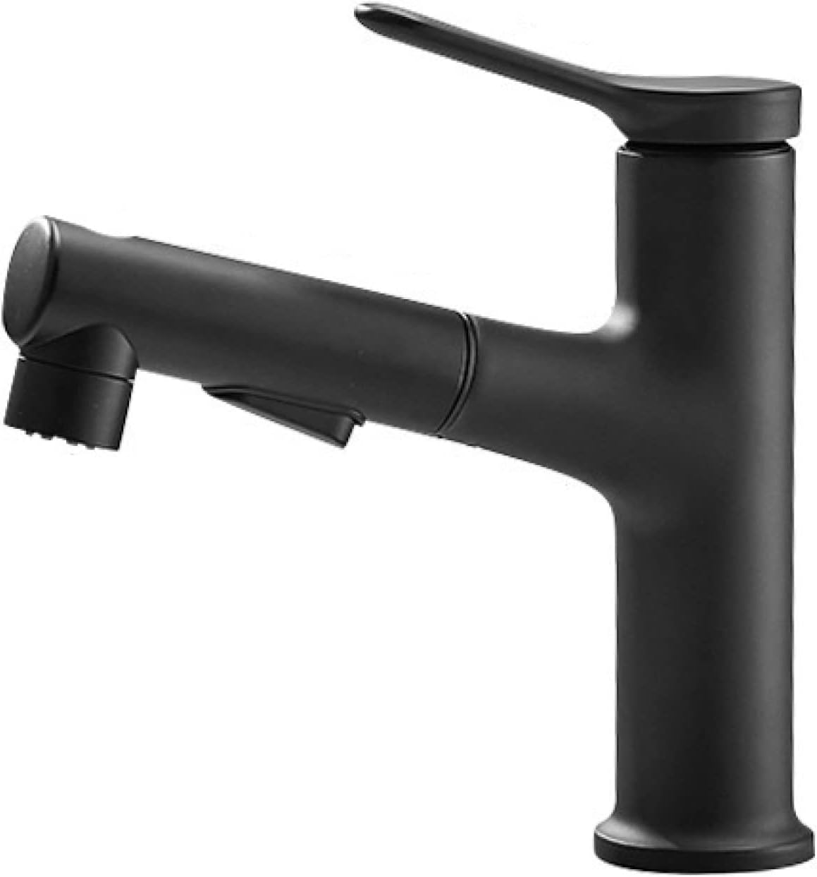 Bathroom Pull Out Faucet Hot and Cold Mixer Tap Single Handle 3 Modes Multifunctional Brass Single Hole Retractable Bathroom Sink Faucet for Washbasin,White(Black)