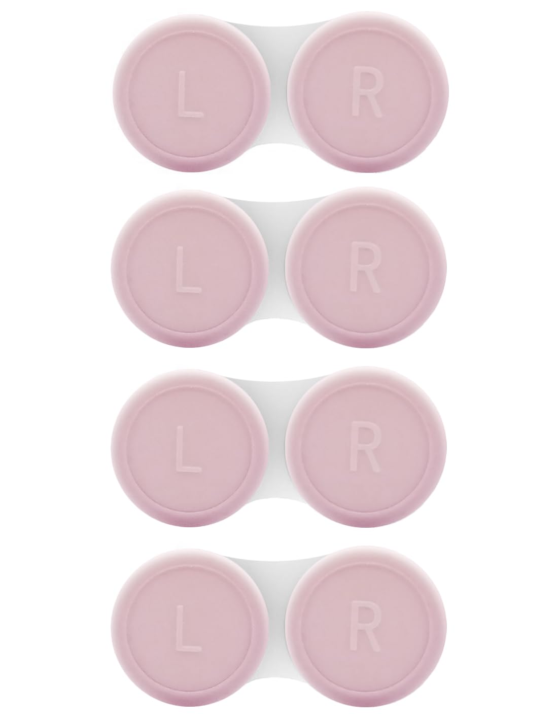 4 Pack Contact Lens Case Contact Solution Soaking Case Replacement Kit for Travel Daily Use Pink