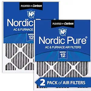 Nordic Pure 14x20x1PM12C-2 MERV 12 Plus Carbon AC Furnace Filter 14x20x1 Pleated Merv 12 Plus Carbon AC Furnace Filters Qty 2