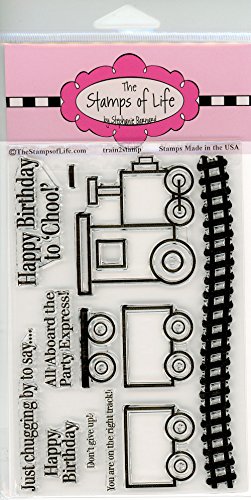 Choo-Choo Train Kid Stamps for Card-Making and Scrapbooking Supplies by The Stamps of Life - Train2Stamp Sentiments