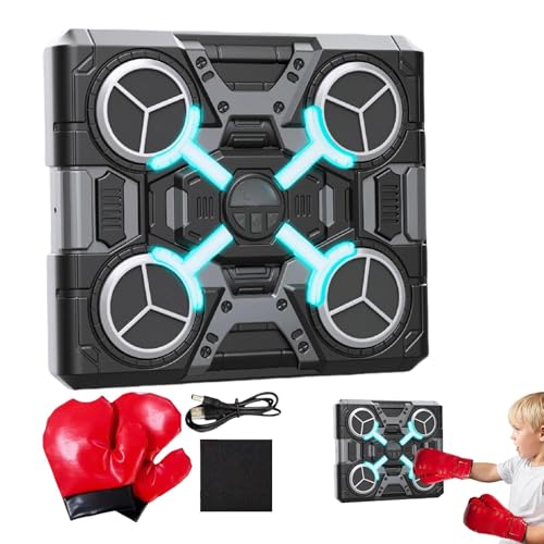 ミュージックボクシングマシン - インタラクティブな電子オルゴールボクシングマシン | 多機能音楽パンチングマシン オルゴール ボクシング用ウォールボクシングパンチングパッド 自宅用