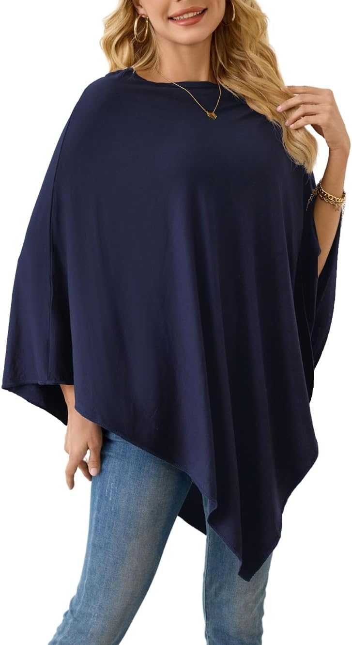 Ferand Women's Versatile Poncho Tops Lightweight Wrap Scarf for Spring Summer