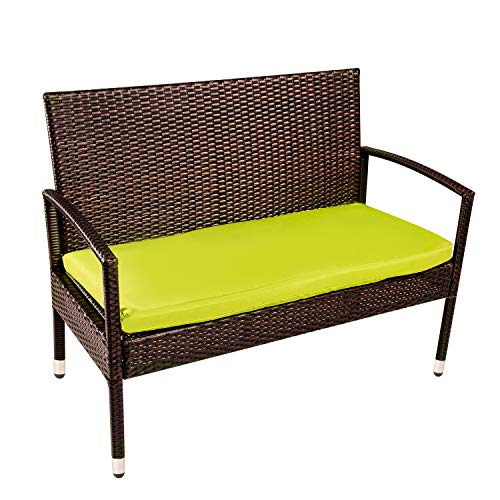 Merax 4 Pcs Cushioned Outdoor Pe Wicker Patio Set Garden Lawn Rattan Sofa Furniture Conversation Set (Green) #TOP4