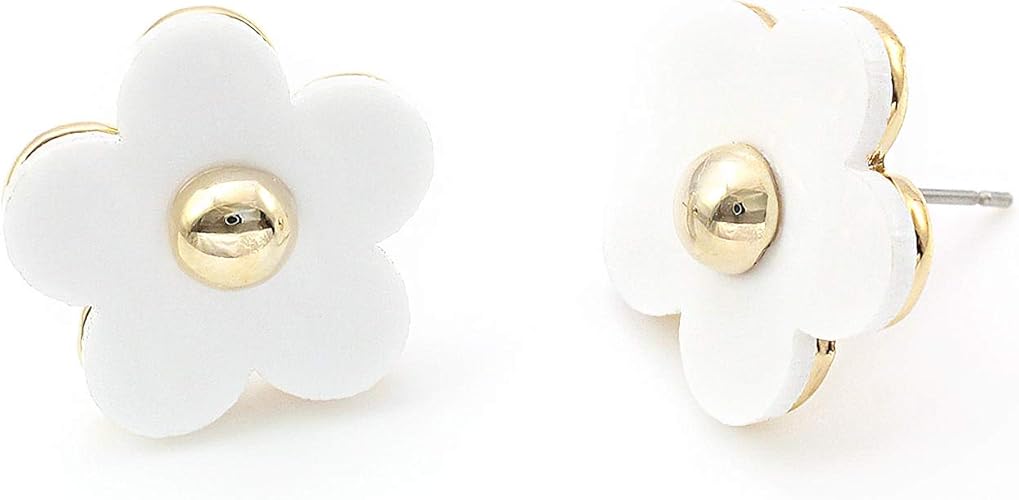 Amazon Barzaz バルザス ピアス 大ぶり レディース フラワー 花 チタンポスト ゴールド ホワイト ピアス 通販