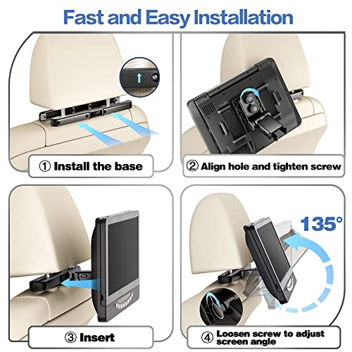 12" Portable Dvd Player For Car With 1080P Hdmi Input, Feleman Rechargable Car Dvd Player Dual Screen With Full Hd Digital Signal Transmission, Support Usb, Last Memory(1 Player+1 Monitor) #TOP7