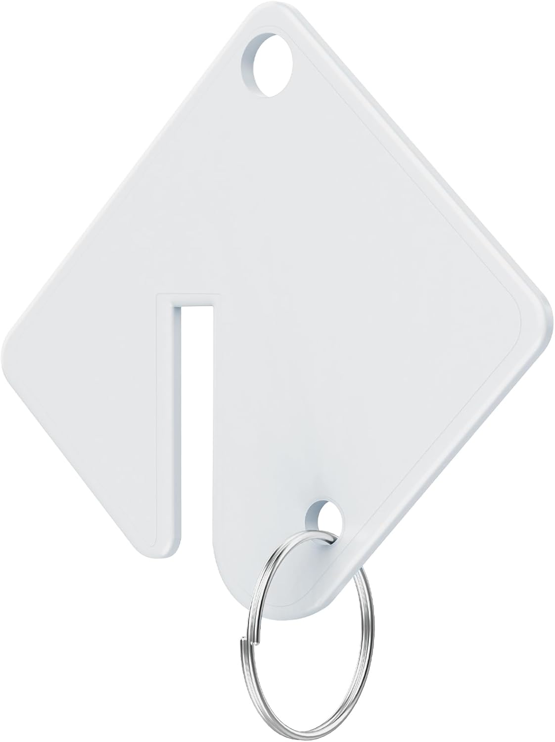 GoorDik 60 Pcs Key Tags Blank Plastic Upgrade Round Split Ring, Durable Key Identify, Bulk Key Tags for Key Cabinet 1.5 inches Square Shaped