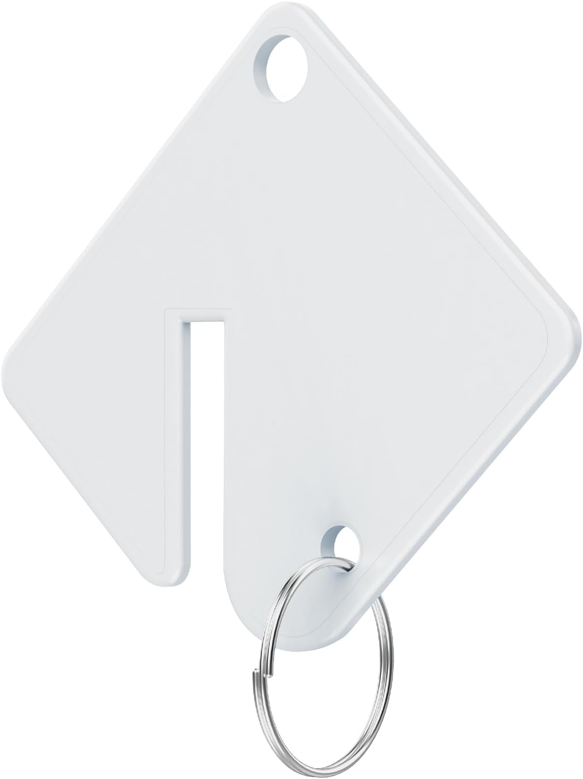 GoorDik 60 Pcs Key Tags Blank Plastic Upgrade Round Split Ring, Durable Key Identify, Bulk Key Tags for Key Cabinet 1.5 inches Square Shaped