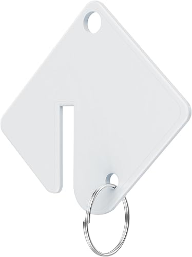 60 etiquetas para llaves de plástico en blanco, anillo dividido redondo, identificación de llave duradera, etiquetas de llave a granel para gabinete