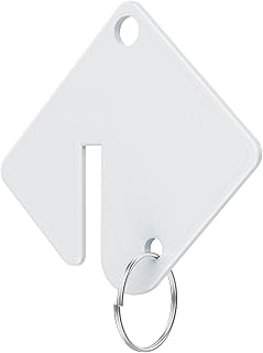 60 Pcs Key Tags Blank Plastic Upgrade Round Split Ring, Durable Key Identify, Bulk Key Tags for Key Cabinet 1.5 inches Square Shaped