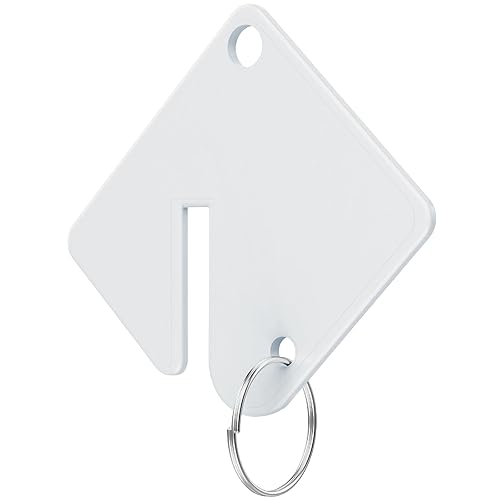 60 Pcs Key Tags Blank Plastic Upgrade Round Split Ring,